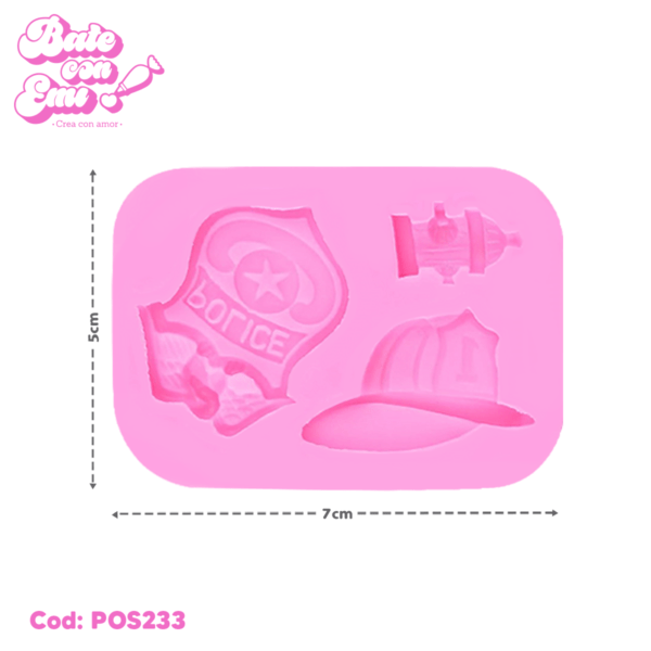 POS233 – MOLDE DE SILICONA POLICIA BOMBERO
