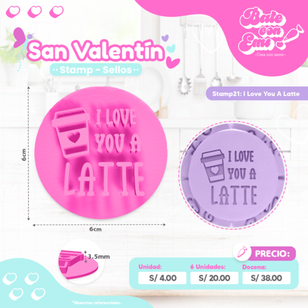 STAMP21 - SELLO - I LOVE YOU A LATTE