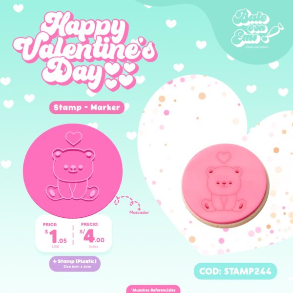 STAMP244- BEAR LOVE - SAN VALENTIN
