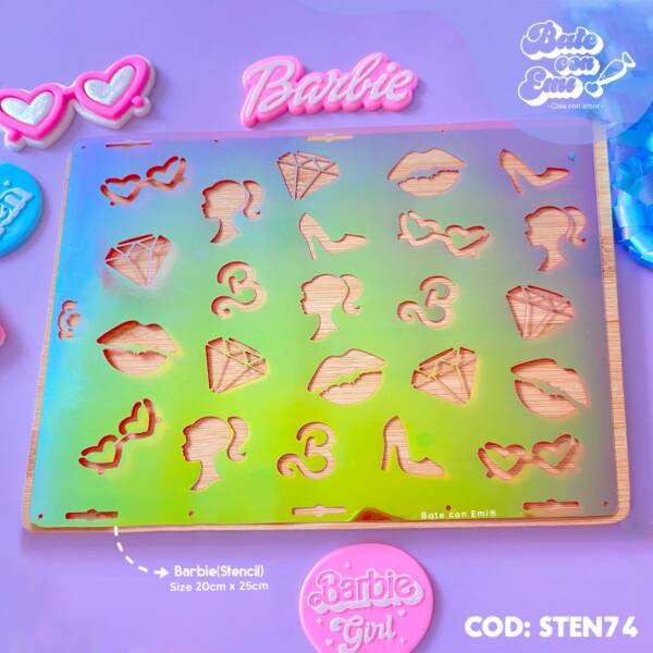 STEN74 - BARBIE CAKE STENCILS