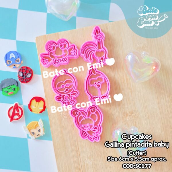 SC177 – SET CUPCAKES GALLINA PINTADITA BABY